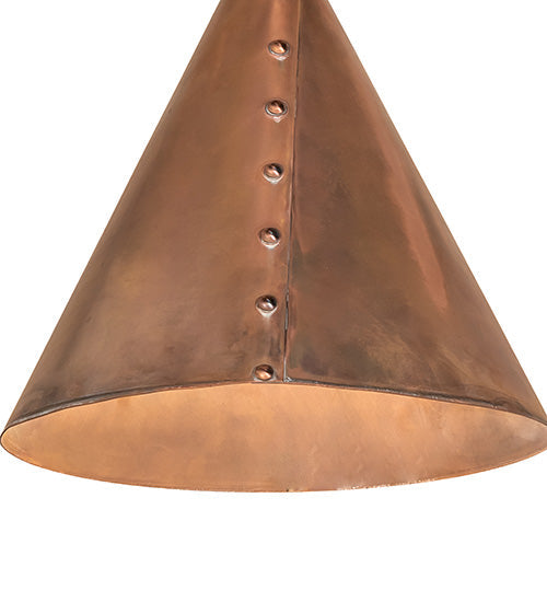 Meyda Lighting Cone 10" Vintage Copper Rivet Pendant Light