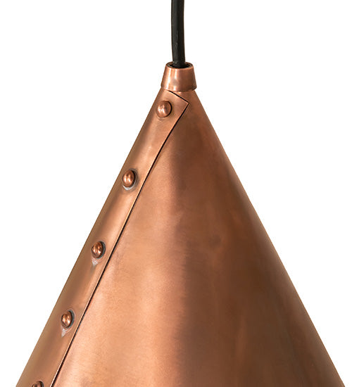 Meyda Lighting Cone 10" Vintage Copper Rivet Pendant Light