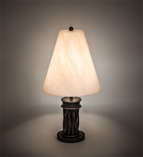 Meyda Lighting Cone 10"W Timeless Bronze Mosset Table Lamp With Beige Fleshtone Idalight Shade
