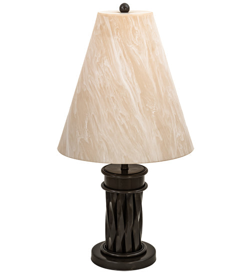 Meyda Lighting Cone 10"W Timeless Bronze Mosset Table Lamp With Beige Fleshtone Idalight Shade