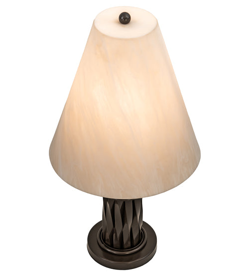 Meyda Lighting Cone 10"W Timeless Bronze Mosset Table Lamp With Beige Fleshtone Idalight Shade