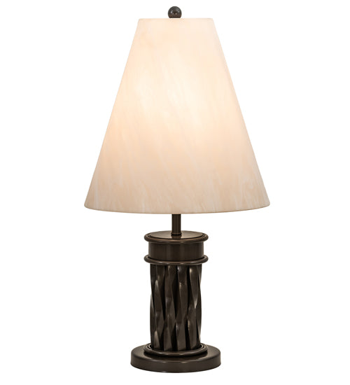 Meyda Lighting Cone 10"W Timeless Bronze Mosset Table Lamp With Beige Fleshtone Idalight Shade