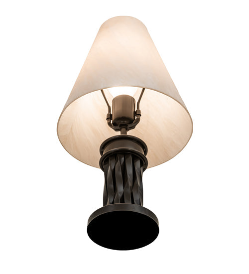 Meyda Lighting Cone 10"W Timeless Bronze Mosset Table Lamp With Beige Fleshtone Idalight Shade