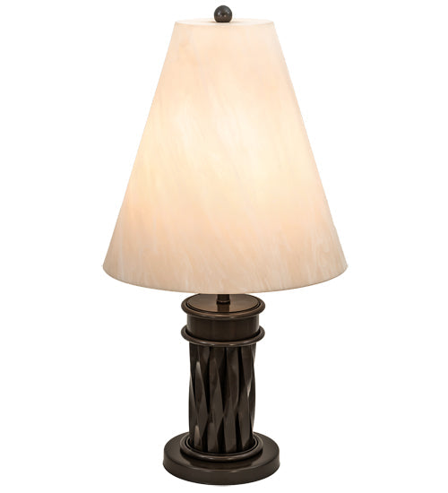 Meyda Lighting Cone 10"W Timeless Bronze Mosset Table Lamp With Beige Fleshtone Idalight Shade