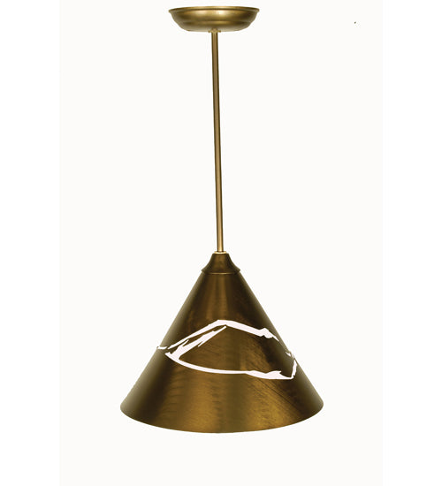 Meyda Lighting Cone 12" Antique Copper Mountain View Pendant Light