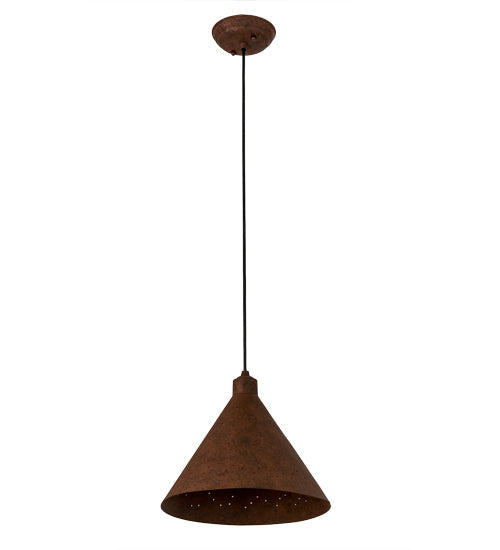 Meyda Lighting Cone 12" Hand Painted Rust Constellation Pendant Light
