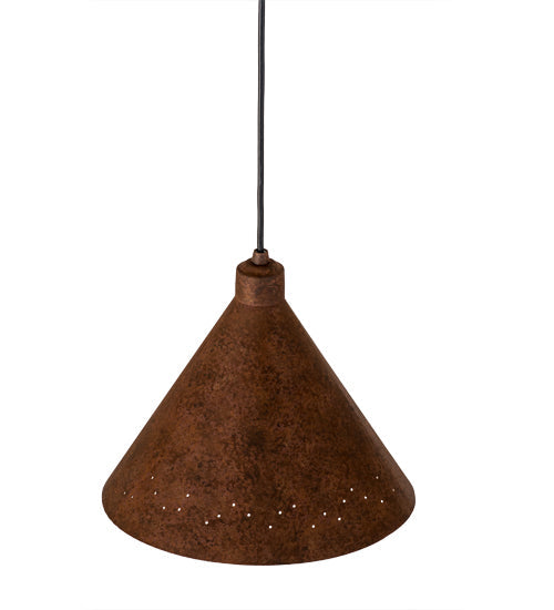 Meyda Lighting Cone 12" Hand Painted Rust Constellation Pendant Light
