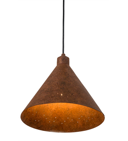 Meyda Lighting Cone 12" Hand Painted Rust Constellation Pendant Light