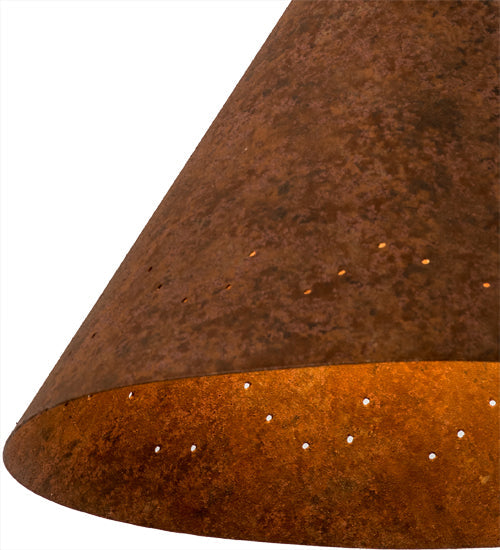 Meyda Lighting Cone 12" Hand Painted Rust Constellation Pendant Light