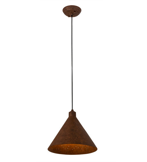 Meyda Lighting Cone 12" Hand Painted Rust Constellation Pendant Light