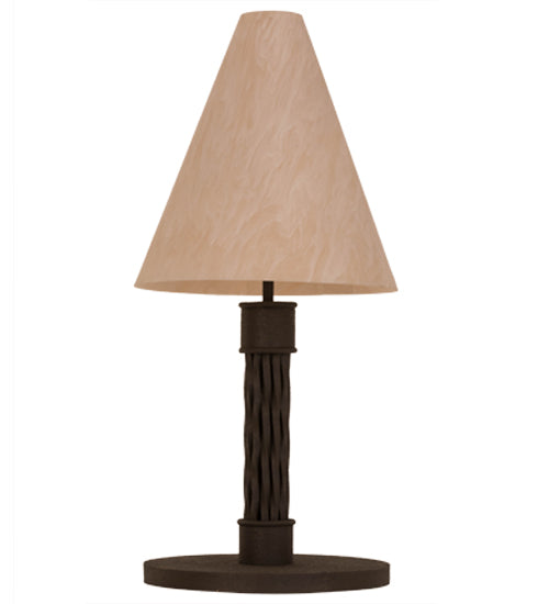 Meyda Lighting Cone 17"W x 37"H Reticulated Black Mosset Table Lamp With Beige Fleshtone Idalight Shade