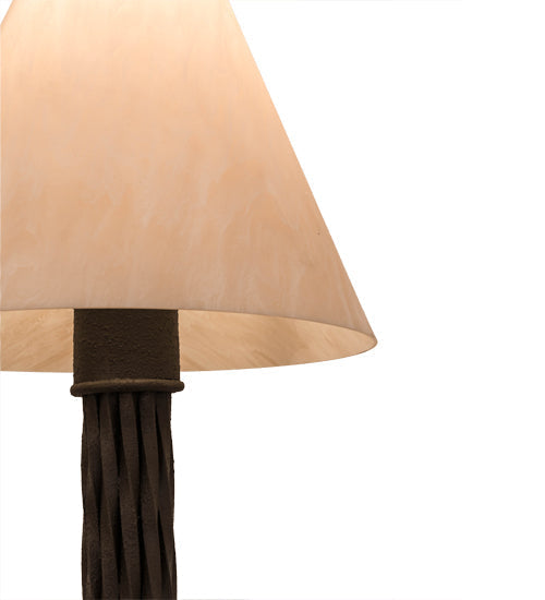 Meyda Lighting Cone 17"W x 37"H Reticulated Black Mosset Table Lamp With Beige Fleshtone Idalight Shade