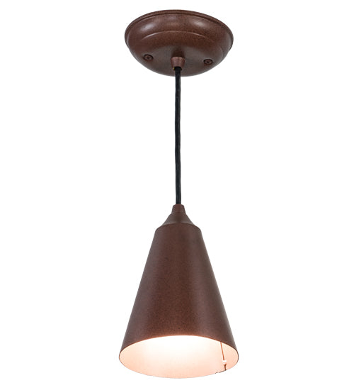 Meyda Lighting Cone 5" Rust Mini Pendant Light