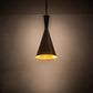 Meyda Lighting Cone 7" Black Mini Pendant Light With Black & Gold Shade