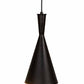 Meyda Lighting Cone 7" Black Mini Pendant Light With Black & Gold Shade