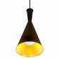Meyda Lighting Cone 7" Black Mini Pendant Light With Black & Gold Shade