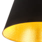 Meyda Lighting Cone 7" Black Mini Pendant Light With Black & Gold Shade