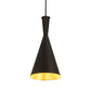 Meyda Lighting Cone 7" Black Mini Pendant Light With Black & Gold Shade