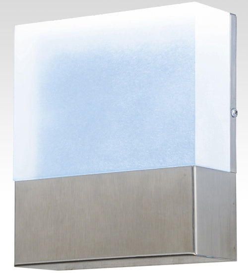 Meyda Lighting Cone'n Cube 5" Brushed Stainless Wall Sconce With Clear Contrail Mist Idalight Shade