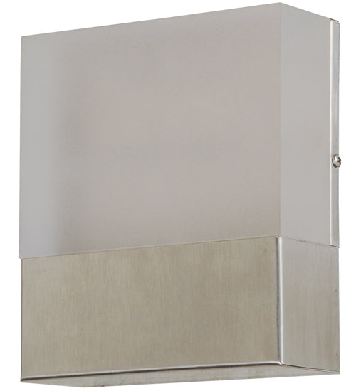 Meyda Lighting Cone'n Cube 5" Brushed Stainless Wall Sconce With Clear Contrail Mist Idalight Shade