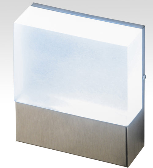 Meyda Lighting Cone'n Cube 5" Brushed Stainless Wall Sconce With Clear Contrail Mist Idalight Shade