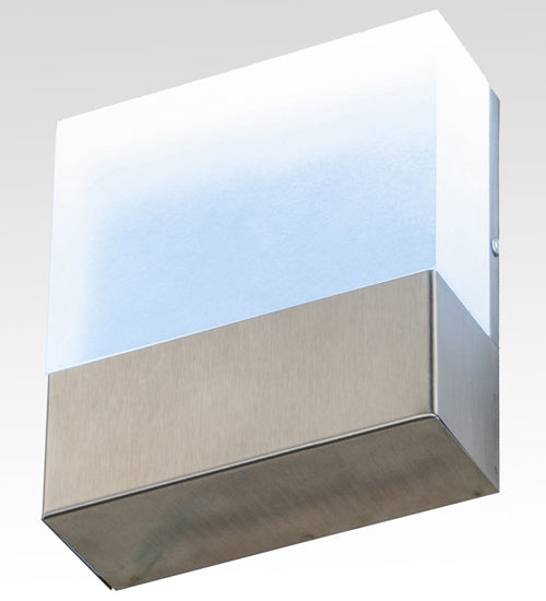 Meyda Lighting Cone'n Cube 5" Brushed Stainless Wall Sconce With Clear Contrail Mist Idalight Shade