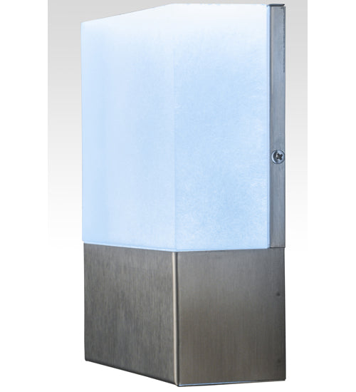 Meyda Lighting Cone'n Cube 5" Brushed Stainless Wall Sconce With Clear Contrail Mist Idalight Shade
