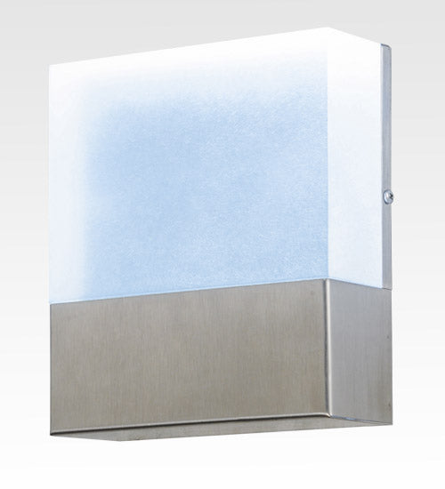 Meyda Lighting Cone'n Cube 5" Brushed Stainless Wall Sconce With Clear Contrail Mist Idalight Shade