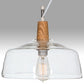Meyda Lighting Confection 12" White & Natural Wood Pendant Light With Clear Shade Glass