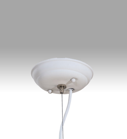 Meyda Lighting Confection 12" White & Natural Wood Pendant Light With Clear Shade Glass