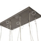 Meyda Lighting Conglomerate 44" 10-Light Pewter Pendant Light With Black To Clear Gradient Shade Glass