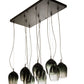 Meyda Lighting Conglomerate 44" 10-Light Pewter Pendant Light With Black To Clear Gradient Shade Glass