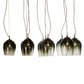 Meyda Lighting Conglomerate 44" 10-Light Pewter Pendant Light With Black To Clear Gradient Shade Glass