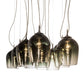 Meyda Lighting Conglomerate 44" 10-Light Pewter Pendant Light With Black To Clear Gradient Shade Glass