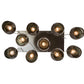 Meyda Lighting Conglomerate 44" 10-Light Pewter Pendant Light With Black To Clear Gradient Shade Glass