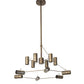 Meyda Lighting Conglomerate 80" 24-Light LED Antique Copper Chandelier With Smoke Ombre Shade Glass