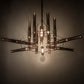 Meyda Lighting Conglomerate 80" 24-Light LED Antique Copper Chandelier With Smoke Ombre Shade Glass