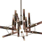 Meyda Lighting Conglomerate 80" 24-Light LED Antique Copper Chandelier With Smoke Ombre Shade Glass