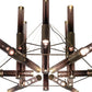 Meyda Lighting Conglomerate 80" 24-Light LED Antique Copper Chandelier With Smoke Ombre Shade Glass