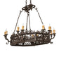 Meyda Lighting Conques 50" 12-Light Oil Rubbed Bronze Chandelier With Ivory Faux Candlelight