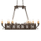 Meyda Lighting Conques 50" 12-Light Oil Rubbed Bronze Chandelier With Ivory Faux Candlelight