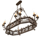 Meyda Lighting Conques 50" 12-Light Oil Rubbed Bronze Chandelier With Ivory Faux Candlelight