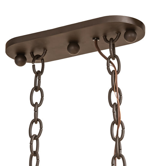 Meyda Lighting Conques 50" 12-Light Oil Rubbed Bronze Chandelier With Ivory Faux Candlelight