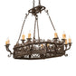 Meyda Lighting Conques 50" 12-Light Oil Rubbed Bronze Chandelier With Ivory Faux Candlelight