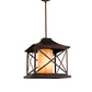 Meyda Lighting Contemplation 16" Rustic Iron Pendant Light With Ambra Siena Idalight Shade Glass