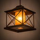 Meyda Lighting Contemplation 23" Rustic Iron Pendant Light With Ambra Siena Idalight Shade