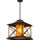 Meyda Lighting Contemplation 23" Rustic Iron Pendant Light With Ambra Siena Idalight Shade