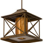 Meyda Lighting Contemplation 23" Rustic Iron Pendant Light With Ambra Siena Idalight Shade