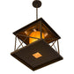 Meyda Lighting Contemplation 23" Rustic Iron Pendant Light With Ambra Siena Idalight Shade