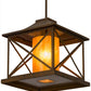Meyda Lighting Contemplation 23" Rustic Iron Pendant Light With Ambra Siena Idalight Shade